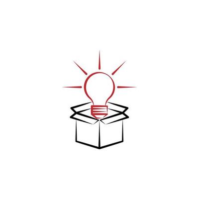 think outside the box 2 colored line vector icon