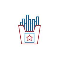 USA, french fries vector icon