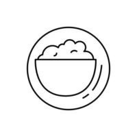 Mashed potato, vegan vector icon