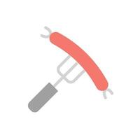 Food fork sausage vector icon