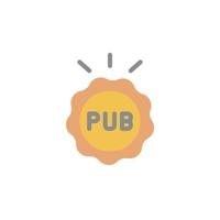 Pub sign, label vector icon