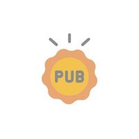 pub firmar, etiqueta vector icono