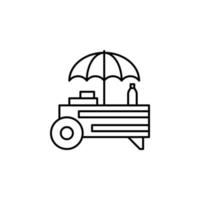 Food stall, umbrella vector icon