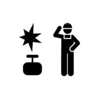 gas, industria, hombre, obrero, trabajo vector icono