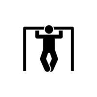 Muscle gym pull up with arrow pictogram vector icon