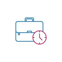 Job resume, briefcase 2 colored line vector icon