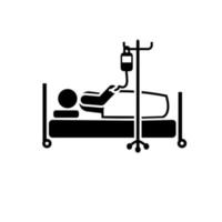 cama, sangre, hospital, paciente, enfermo vector icono