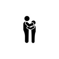 Man sadness child care hugest vector icon