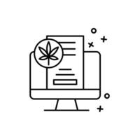 Selling marijuana computer vector icon