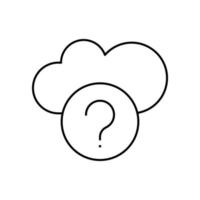 Cloud computing, question mark, SEO vector icon