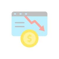web site arrow coin dollar vector icon