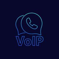 voip telefonía Delgado línea icono, vector