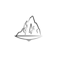 tree mountain vector icon