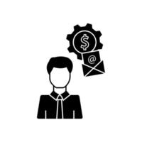 Man email dollar vector icon