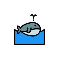 Whale, ocean vector icon