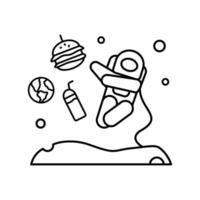 Fast food in outer space vector icon