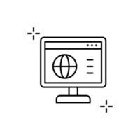 Internet, monitor, addictions vector icon