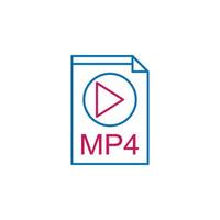 vídeo producción, mp4 vector icono