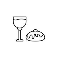 Sufganiyot, goblet, Hanukkah vector icon