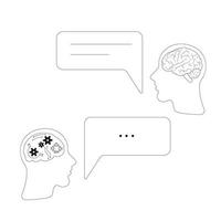 Dialogue of Artificial Intelligence and Human Chat Window Icon vector