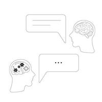 Dialogue of Artificial Intelligence and Human Chat Window Icon vector