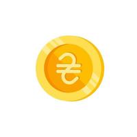 Hryvna, coin, money color vector icon