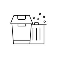 Trash garbage basket vector icon