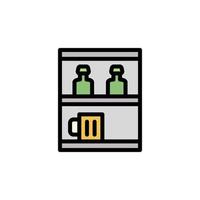 Beers, goblets, shelf vector icon