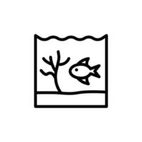 Fish, seaweed, ocean vector icon