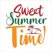 Sweet summer time typography design vector
