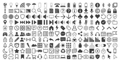 200 vector icons pack universal buttons