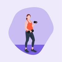 Pregnant Woman Exercise Illustration Antenatal Exercises vector