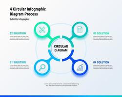 4 4 circular infografía diagrama proceso vector