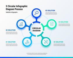 5 Circular Infographic Diagram Process vector