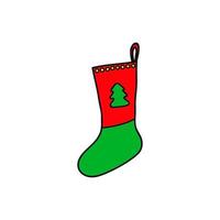 Doodle Christmas sock. vector