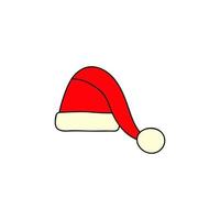 Hand drawn Christmas Santa s hat. vector