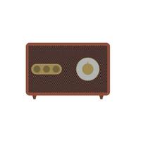 vintage tabletop radio flat design vector illustration. table top radio illustration isolated on white background