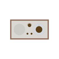 vintage tabletop radio flat design vector illustration. table top radio illustration isolated on white background