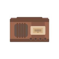 vintage tabletop radio flat design vector illustration. table top radio illustration isolated on white background