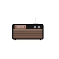 vintage tabletop radio flat design vector illustration. table top radio illustration isolated on white background