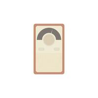 vintage tabletop radio flat design vector illustration. table top radio illustration isolated on white background