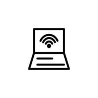 Internet señal en ordenador portátil icono diseño vector