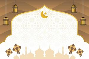 Editable Eid sale banner template. with diamond ornaments, moon, stars, lanterns and the silhouette of a mosque. Design for social media, poster, greeting card,web. Islamic vector illustration