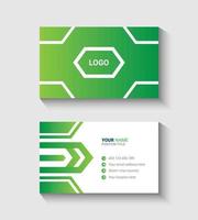 Green color abstract business card template design vector