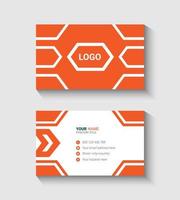 Orange color abstract and modern colorful business card design vector