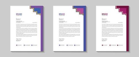 Vector modern and clean style business letterhead design