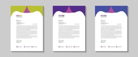 Modern and clean business letterhead design vector