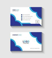 Modern blue color business card design template vector