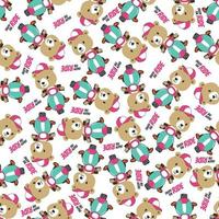 Cartoon seamless pattern of cute animal riding Scooter . Can be used for t-shirt printing and other decoration. vector