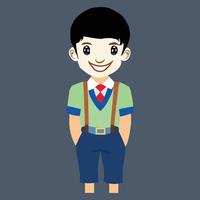 A Cute And Beautiful School Boy Avatar Vector